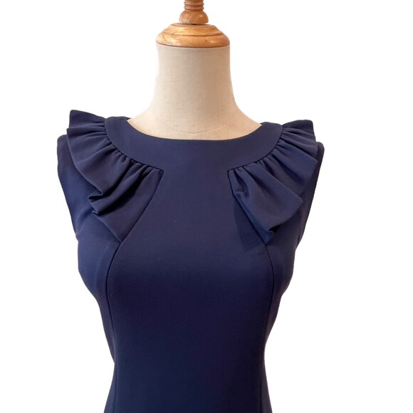Banana Republic Gail Sheath Dress Blue Size 2 Sleeveless Office Work - Picture 3 of 9